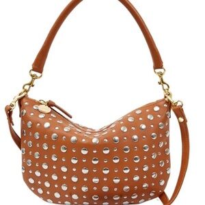 Clare V Petit Moyen Messenger Cuoio Nappa w/ Studs